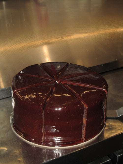 Glazed Dark Chocolate Cake